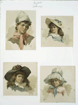 Portraits of young women and girls at various ages, wearing hats