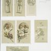 Easter cards depicting flowers, clover, doves and singing children.