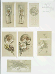 Easter cards depicting flowers, clover, doves and singing children.