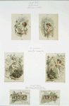 Birthday, Easter and Valentine cards depicting children, flowers, plants, books and singing.
