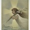 A print with the words 'Prang's Easter cards' and depicting a girl floating, lilies and a cross of light