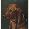 A print with the word 'Sorcerer' and depicting a portrait of a hunting dog