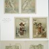 Easter and Christmas cards depicting woman decorated with flowers; children with holly; plants and flowers.