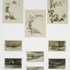 Cards depicting winter landscapes, leaves, and branches.