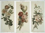 Christmas cards depicting flower arrangements.
