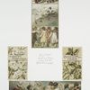 Christmas cards and New Year cards depicting calendar for 1888, children dancing, playing, playing music, birds, holly  and flowers.