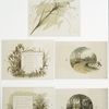 Landscape prints with poem, 'Here I come creeping, creeping everywhere.'