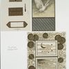 'Noah's Ark Stamps : left by the animals'; dove with olive sprig in mouth, and rainbow; calendar with sun and moon