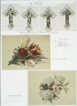 Easter cards with decorative crosses; Valentines and birthday cards depicting flowers : 'Tulips and Pinks' and  'Snowballs and Pinks'