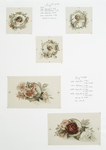 Valentines and birthday cards depicting young girls surrounded by flower garlands; flowers with moon
