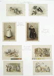 Christmas and New Year cards depicting birds in trees, young girls, and rabbits acting like humans.