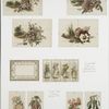 Christmas and New Year cards depicting the seasons, flowers, landscapes, women and decorative design.