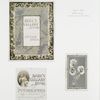 Mother songs, baby's lullaby book: title page; depictions of flowers and a child.