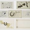 Ye booke of goode luck: cards with text; depicting old shoes, horseshoes, four-leaved clovers, wishbones, rice and new moons.