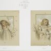 Easter cards entitled 'Goldie' and 'Birdie,' depicting a girl with lilies, butterflies and chicks.