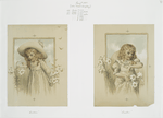 Easter cards entitled 'Goldie' and 'Birdie,' depicting a girl with lilies, butterflies and chicks.