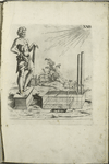 Plate XXIII. To make an admirable engine, which is being placed at the foot of a statue, shall send forth a sound when the sun shines upon it, so as it shall seem that the statue makes the said sound.
