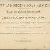 Town and country house painting. [Title page].