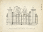 Wrought iron driveway gates and railing. [Plate 302-N].