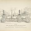 Wrought iron driveway and side gates, with lamps for gate posts. [Plate 306-N].