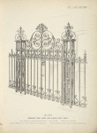 Wrought iron gates and railing with posts. [Plate 309-N].