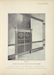 Wrought iron elevator grille and cast iron pilasters. [Plate 321-N].