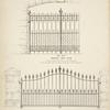 Wrought iron gates. [Plate 324-N] ; Wrought iron driveway gates, with cast iron ornaments. [Plate 325-N].