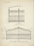 Wrought iron gates. [Plate 324-N] ; Wrought iron driveway gates, with cast iron ornaments. [Plate 325-N].
