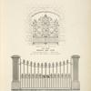 Wrought iron gates. [Plate 326-N] ; Wrought iron driveway gates, with cast iron ornaments. [Plate 327-N].