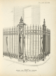 Wrought iron railing and standards. [Plate 333-N].