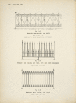 Wrought iron railing and posts. [Plates 354-N and 356-N] ; Wrought iron railing and and posts, with cast iron ornaments. [Plate 355-N].