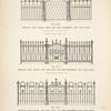Wrought iron railing with cast iron ornaments and gate posts. [Plate 360-N] ; Wrought iron railing and gate, with cast iron ornaments and gate posts. [Plates 361-N and 362-N].