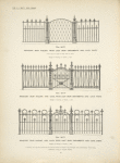 Wrought iron railing with cast iron ornaments and gate posts. [Plate 360-N] ; Wrought iron railing and gate, with cast iron ornaments and gate posts. [Plates 361-N and 362-N].