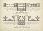 Wrough iron dwarf railing and gate. [Plates 386-N and 387-N].