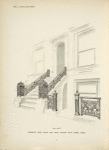 Wrought iron stoop and area railing withnewel posts. [Plate 409-N].