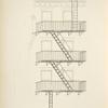 Wrought iron balcony fire escapes with ladders. Plate 419-N.