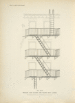 Wrought iron balcony fire escapes with ladders. Plate 419-N.