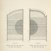 Wrought iron area gate with lock and sheet iron protector. Plates 433-N and 434-N.