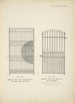 Wrought iron area gate with lock and sheet iron protector. Plates 435-N and 436-N.