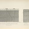 Wrought iron railing and gate with galvanized sheet iron backing. Plate 441-N ; Sheet iron door. Plate 442-N.
