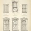 Wrought iron window grilles. with cast iron ornaments. Plates 463-N, 464-N, 465-N, 466-N, 467-N and 468-N.