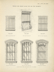 Wrought iron window grilles. with cast iron ornaments. Plates 463-N, 464-N, 465-N, 466-N, 467-N and 468-N.