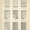 Wrought iron window grilles. Plates 486-N, 487-N, 488-N, 489-N, 490-N, 491-N, 492-N, 493-N and 494-N.
