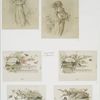 Easter cards depicting woman with flowers; musical notation with landscape in background.]