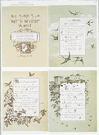 Not to Myself Alone : song lyrics with musical notes, birds, flowers, butterflies, and vines.