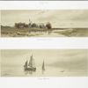 Windmill, Long Island; Misty Morning. [Prints depicting lighthouse with houses along sea shore; sailboats at sea with seagulls].