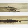 Fisherman's Houses; Glimpses of Marblehead. [Prints depicting houses along the shore, sailboats, birds flying; silhouettes of buildings at dusk, Marblehead.]