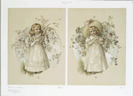 Flora; Rosa [Valentines and Christmas cards depicting young girls surrounded by flowery bushes.]