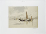 Venetian Boats. [Three men on sailboat at sea.]
