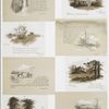 The Old Manse from the Road, Concord, Massachusetts; Concord River; House at Stockbridge; The Old Manse from the lane; Graves of Hawthorne and Thoreau, Concord, Mass; The Stockbridge Bowl, Stockbridge, Mass.  [Depictions of homes, lakes, and landscapes of Concord, and Stockbridge, Massachusetts, with verse by Nathaniel Hawthorne.]